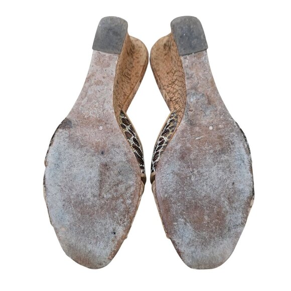 Manolo Blahnik Leopard Cork Wedge Slides Sandals 36.5 6.5 - Picture 6 of 6